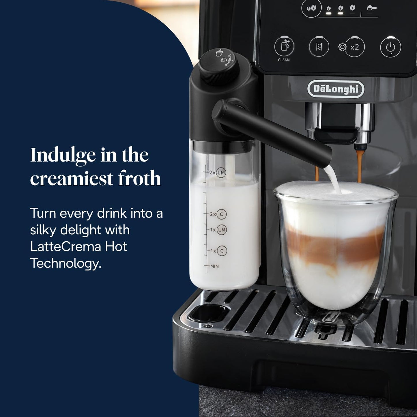 De'Longhi Magnifica Start (ECAM220.60.B)*-,Fully Automatic Bean to Cup Coffee Machine with 4 One-Touch Recipes, Soft-Touch Control Panel, Auto Milk, 1450W, Black